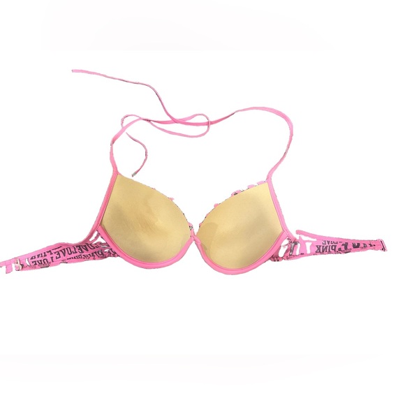 PINK VICTORIAS SECRET hot pink and black printed LOVE and PINK words, size SMALL - Picture 5 of 5